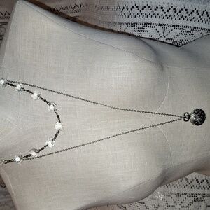 AEO LONG POCKET WATCH NECKLACE AND SHORT CRYSTAL CHOKER